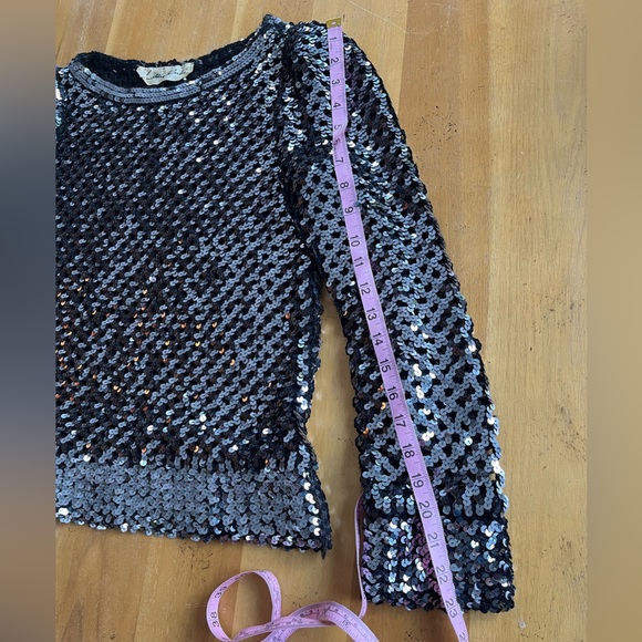 Vintage Lillie Rubin Sequin Sweater Black Knit Checkerboard Cutout Crochet ILGWU - Picture 16 of 17